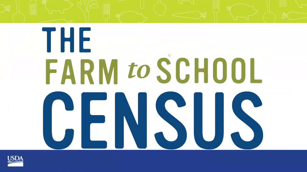 The Farm to School Census Logo (Green and blue text)